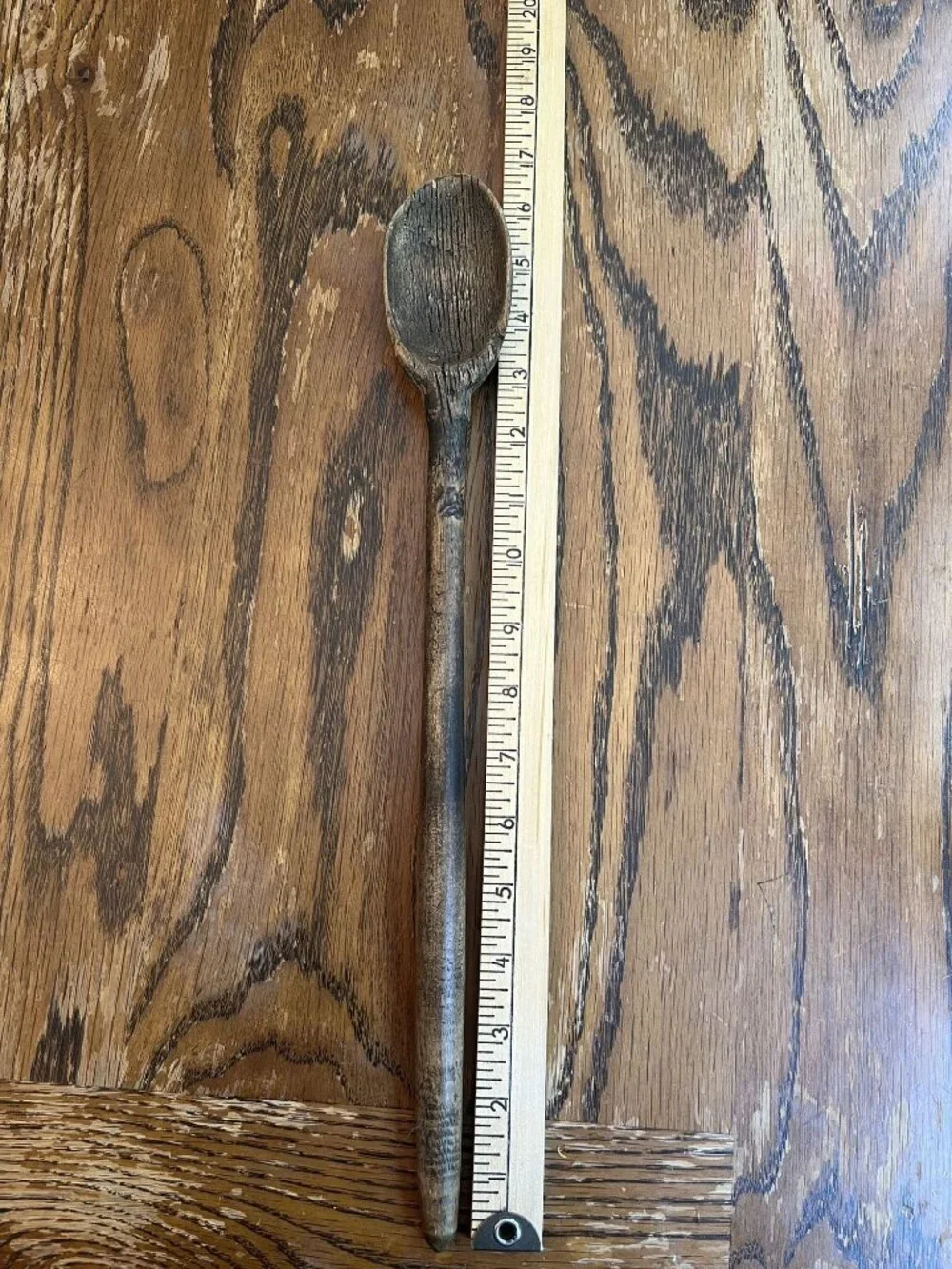 Vintage Hand-Carved Wooden Mixing Spoon 16
